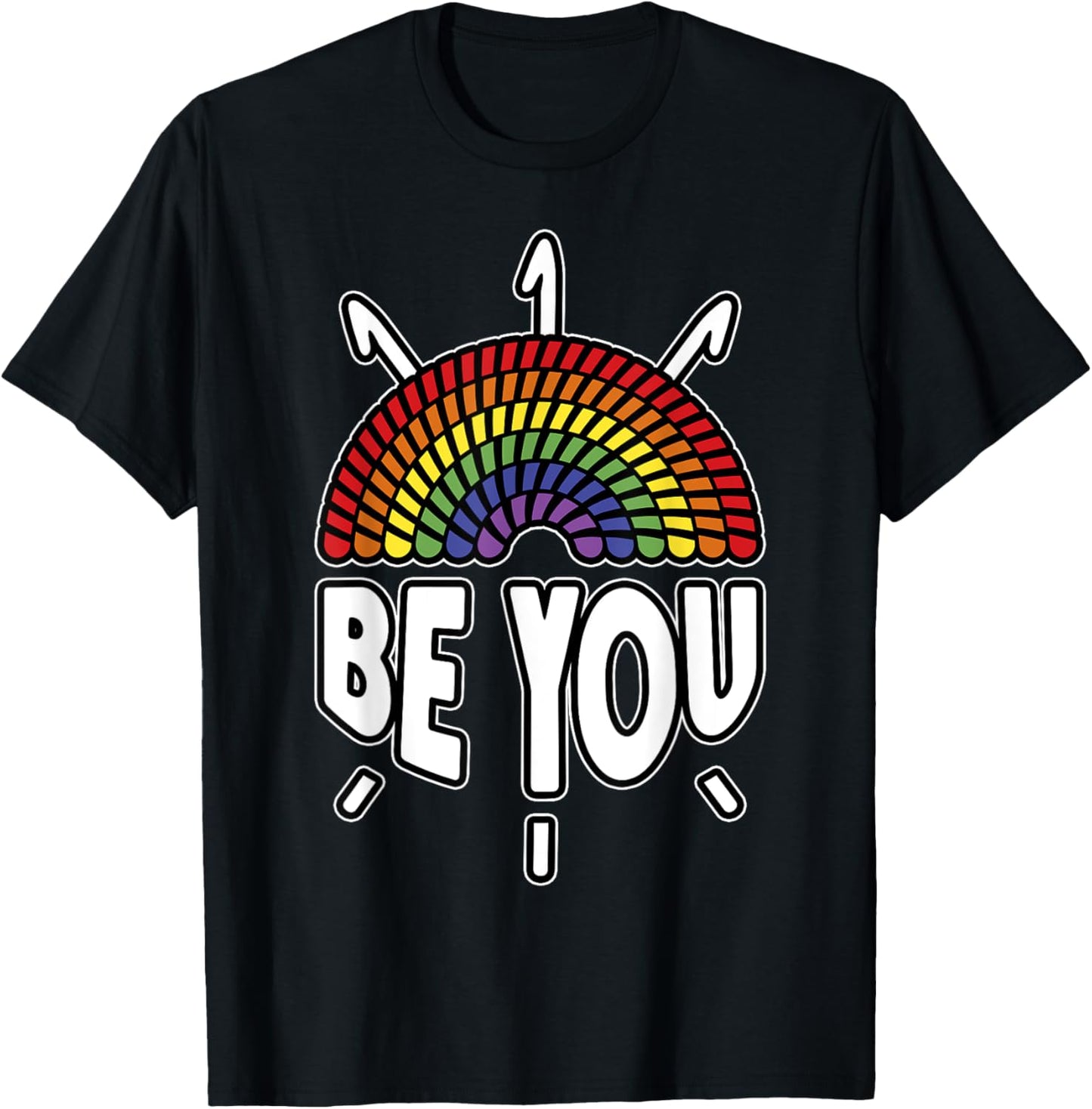 Be You LGBT Gay Pride Month Crochet Yarn Rainbow