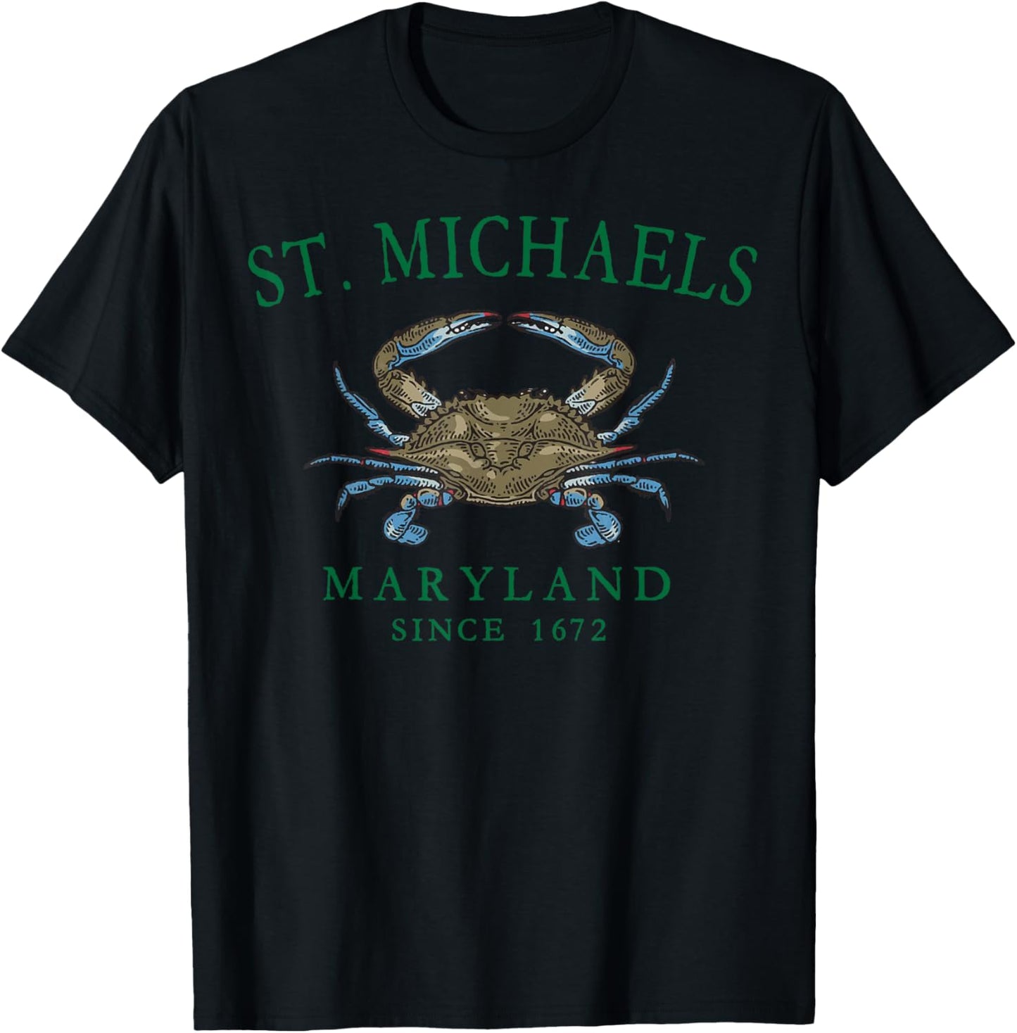St. Michaels Maryland Blue Crab Since 1672 Arched Green