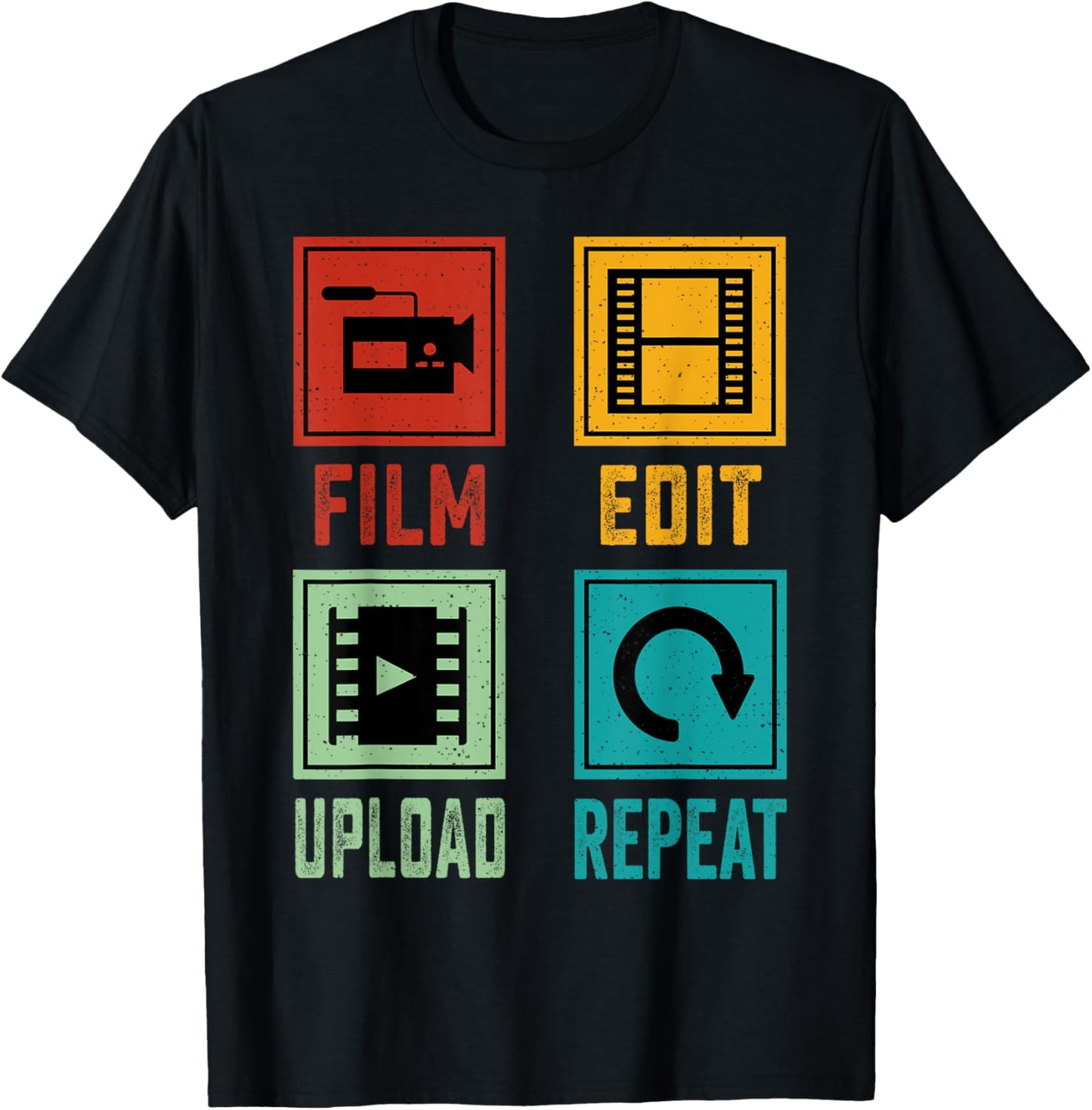 Filmmaking Vintage-Style Film Edit Upload Repeat Movie Maker