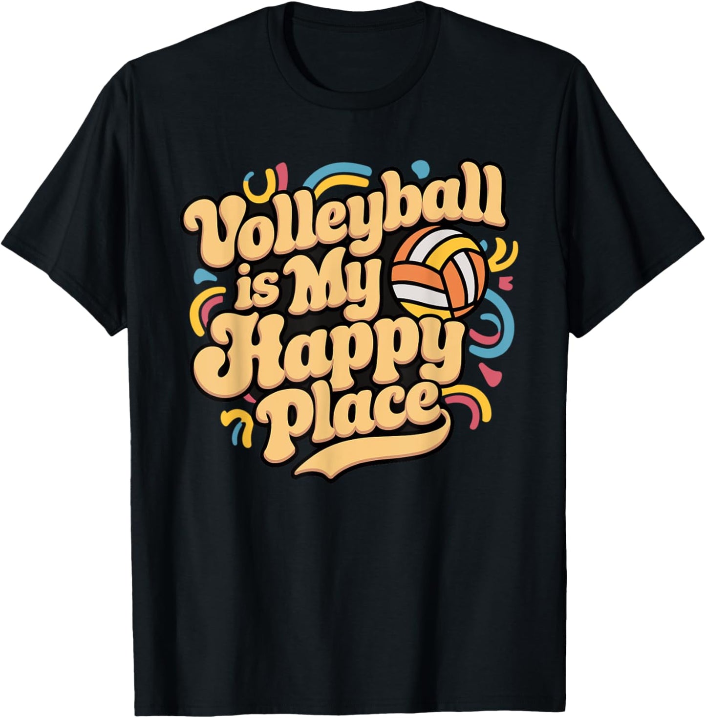 Volleyball Is My Happy Place Groovy Volleyballer