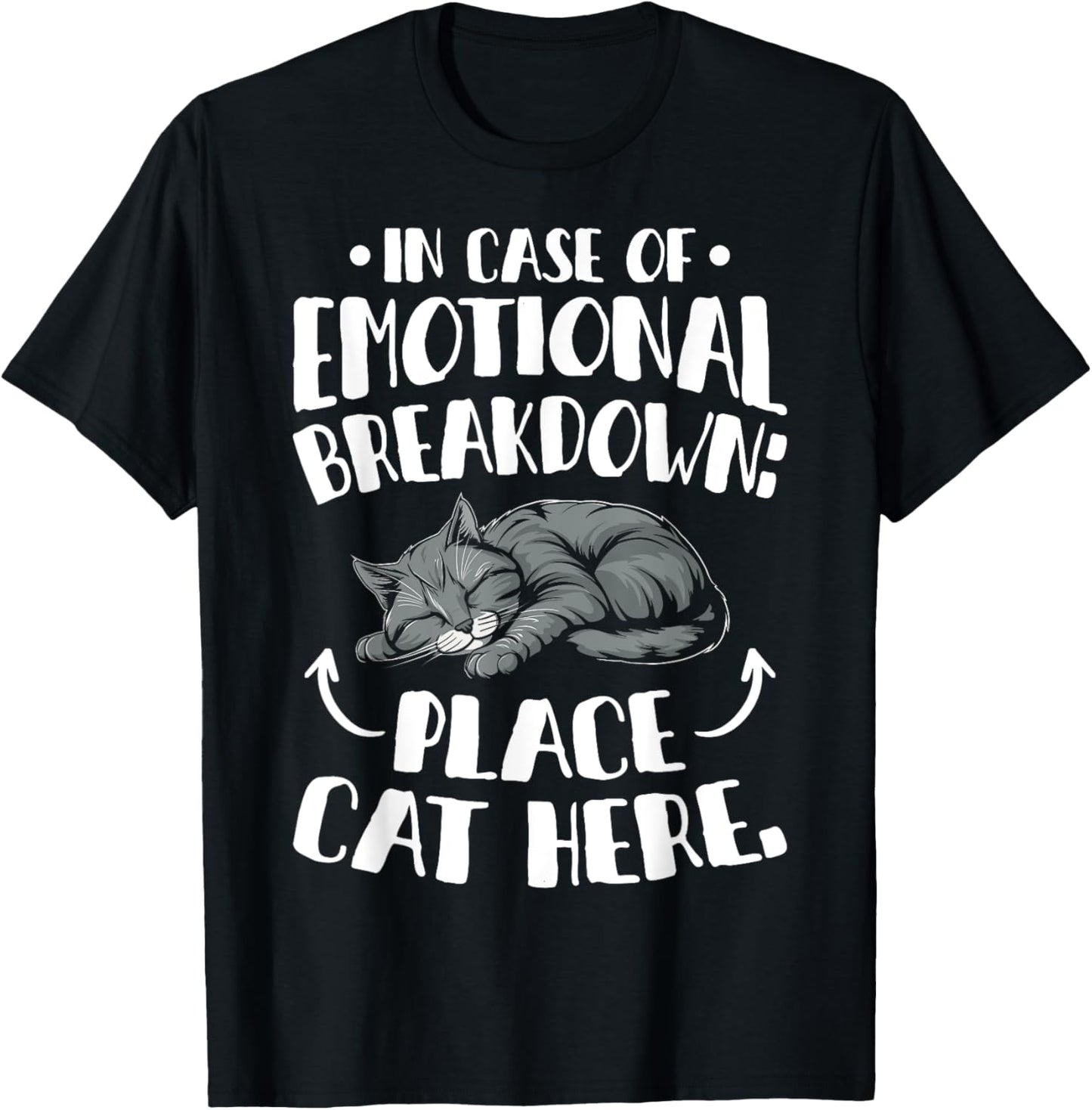 Cats Lover In Case Of Emotional Breakdown Place Cat Here T-Shirt for Men Women Kids