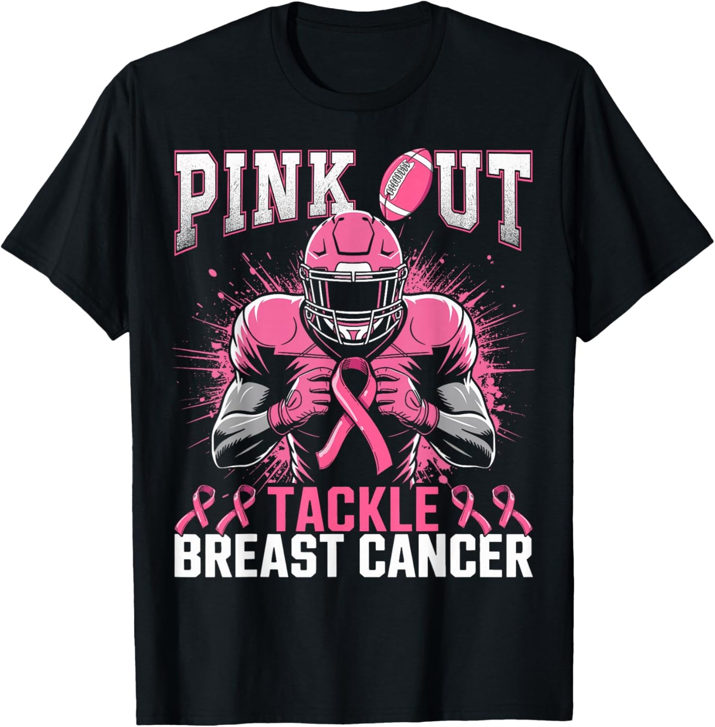 Pink Out Tackle Breast Cancer Awareness American Football