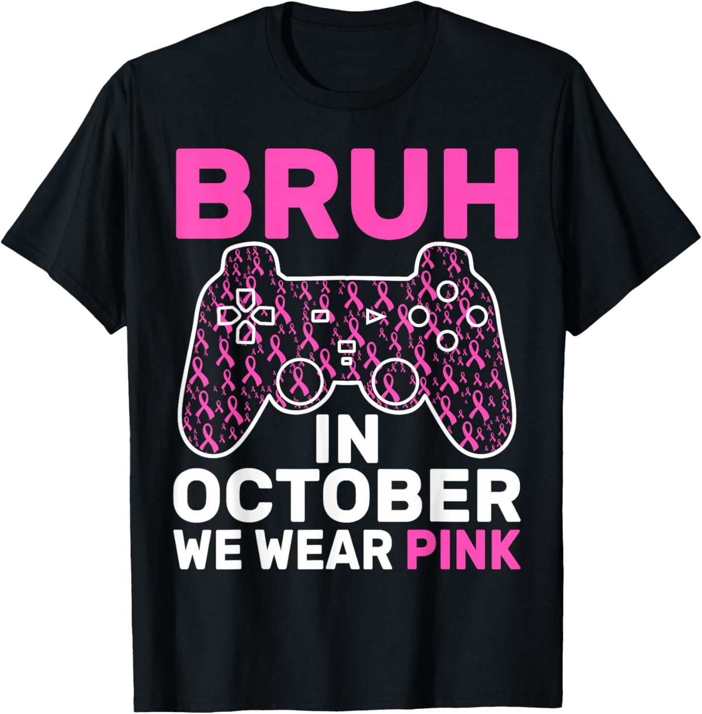 Bruh in October Wear Pink Breast Cancer Awareness Kids Boys