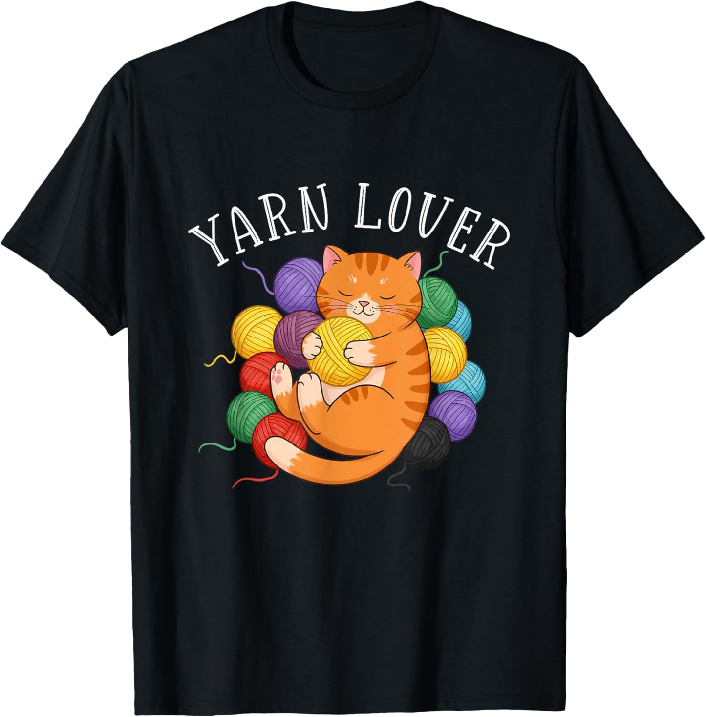 Cute Sleeping Cat Surrounded by Yarn Balls