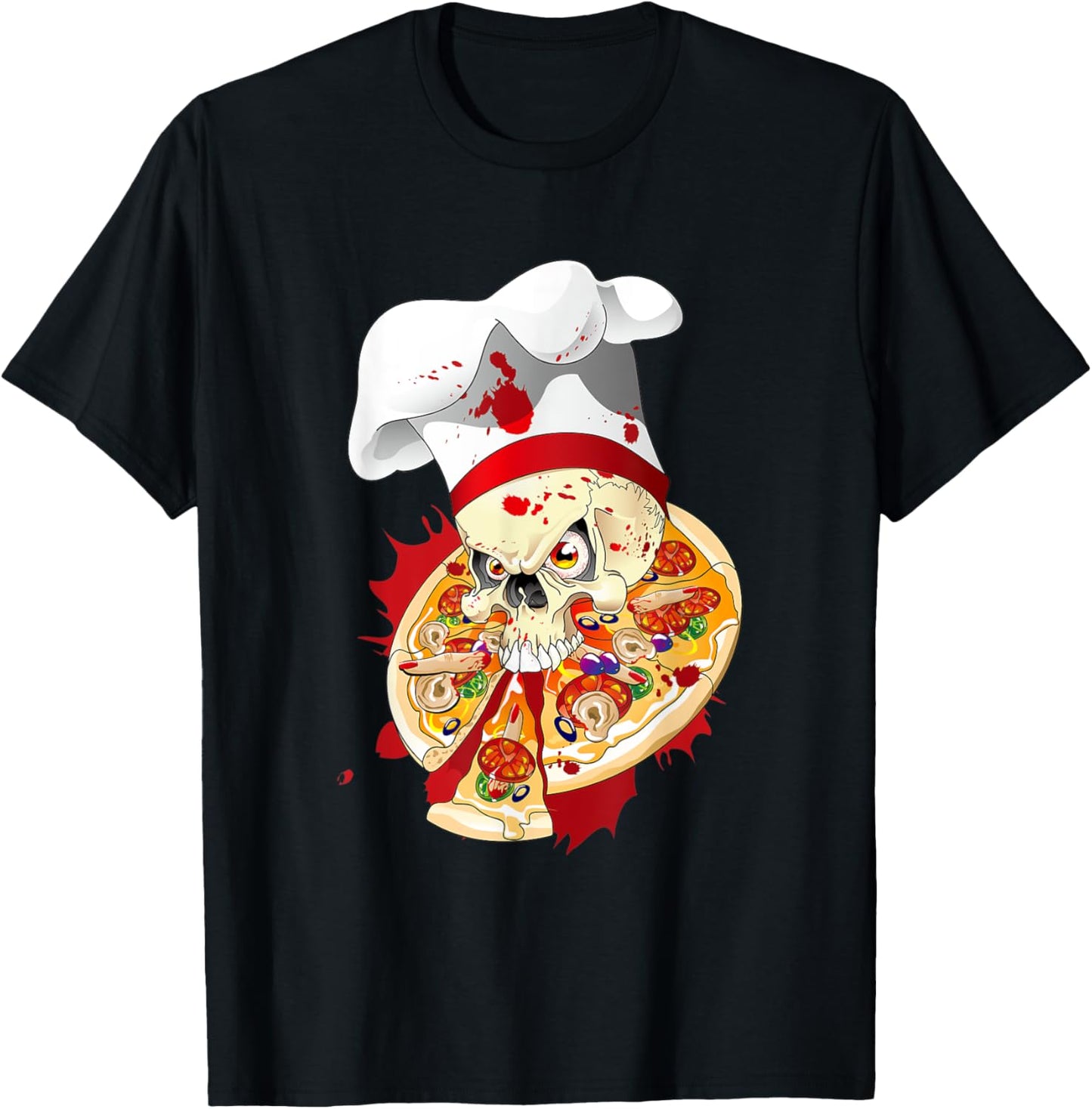 Pizza Skull Halloween - Pizza Maker gift Funny Pizza T-Shirt