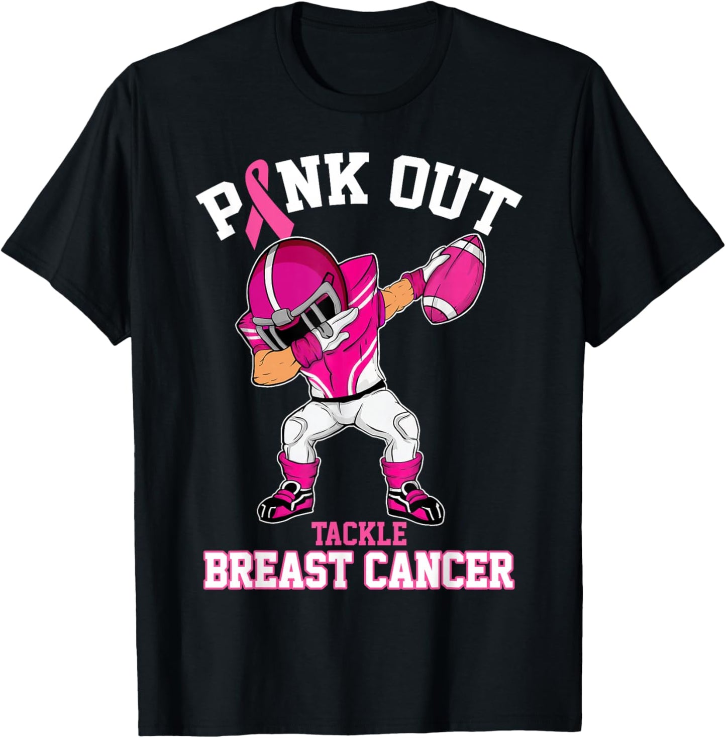 Pink Out Tackle Breast Cancer Awareness Dabbing Football