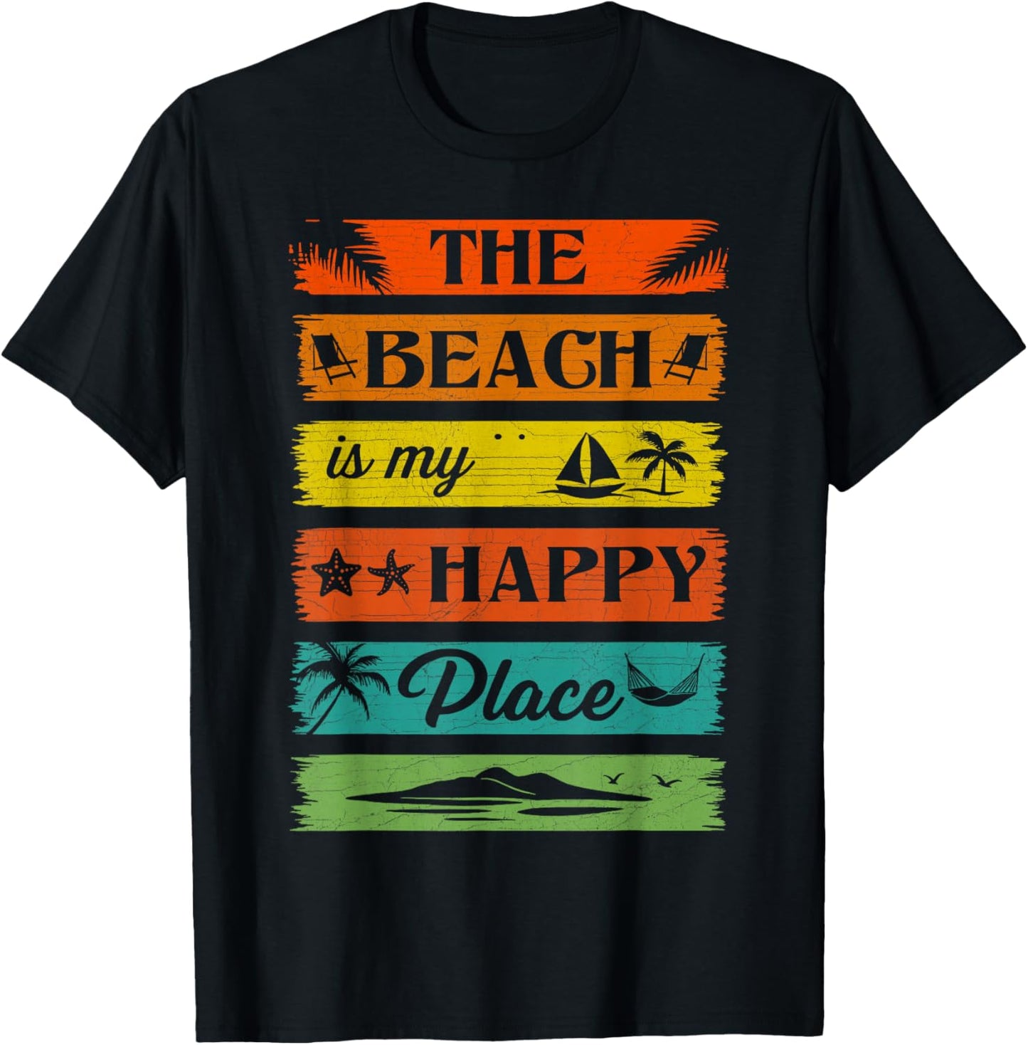 The Beach Is My Happy Place Retro Summer Vacation Beach