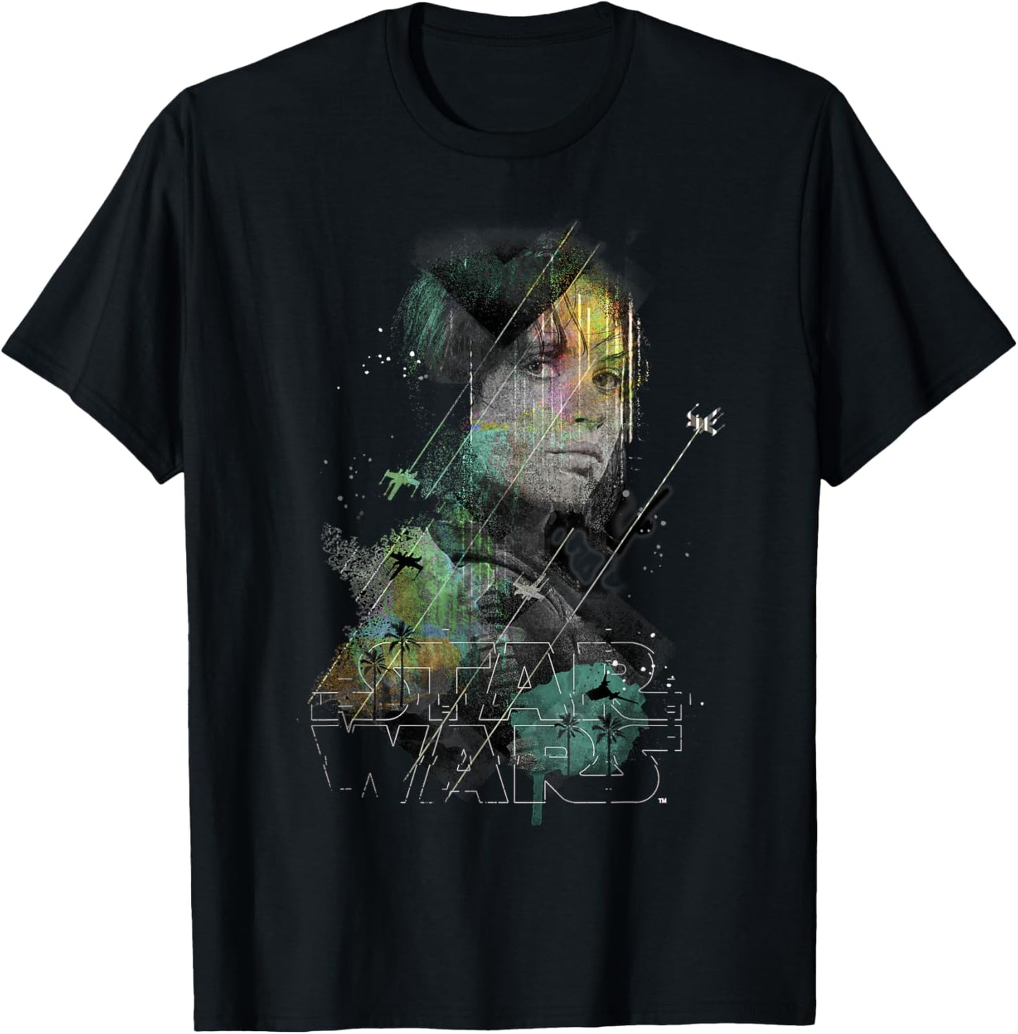 Star Wars Jyn Erso Space Lines Rogue One Graphic T-Shirt