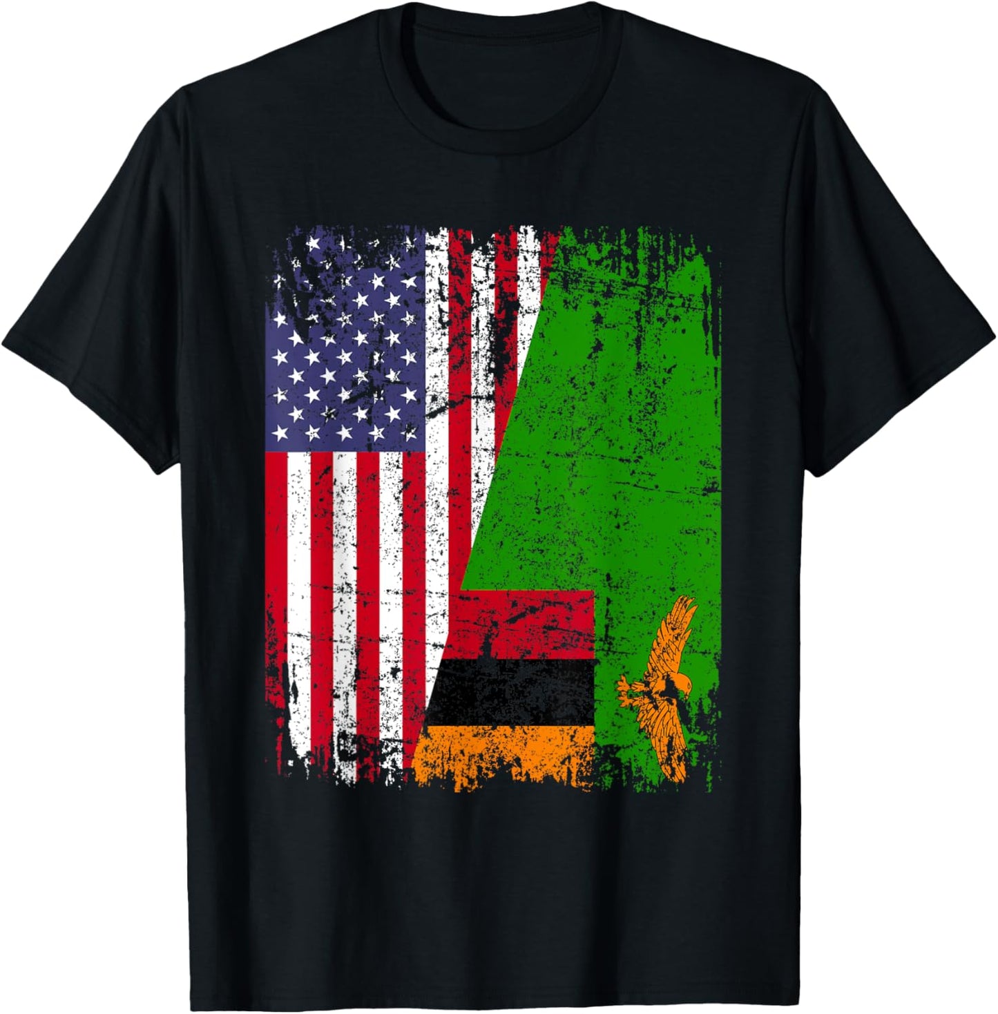 ZAMBIAN ROOTS | Half American Flag | USA ZAMBIA FLAG
