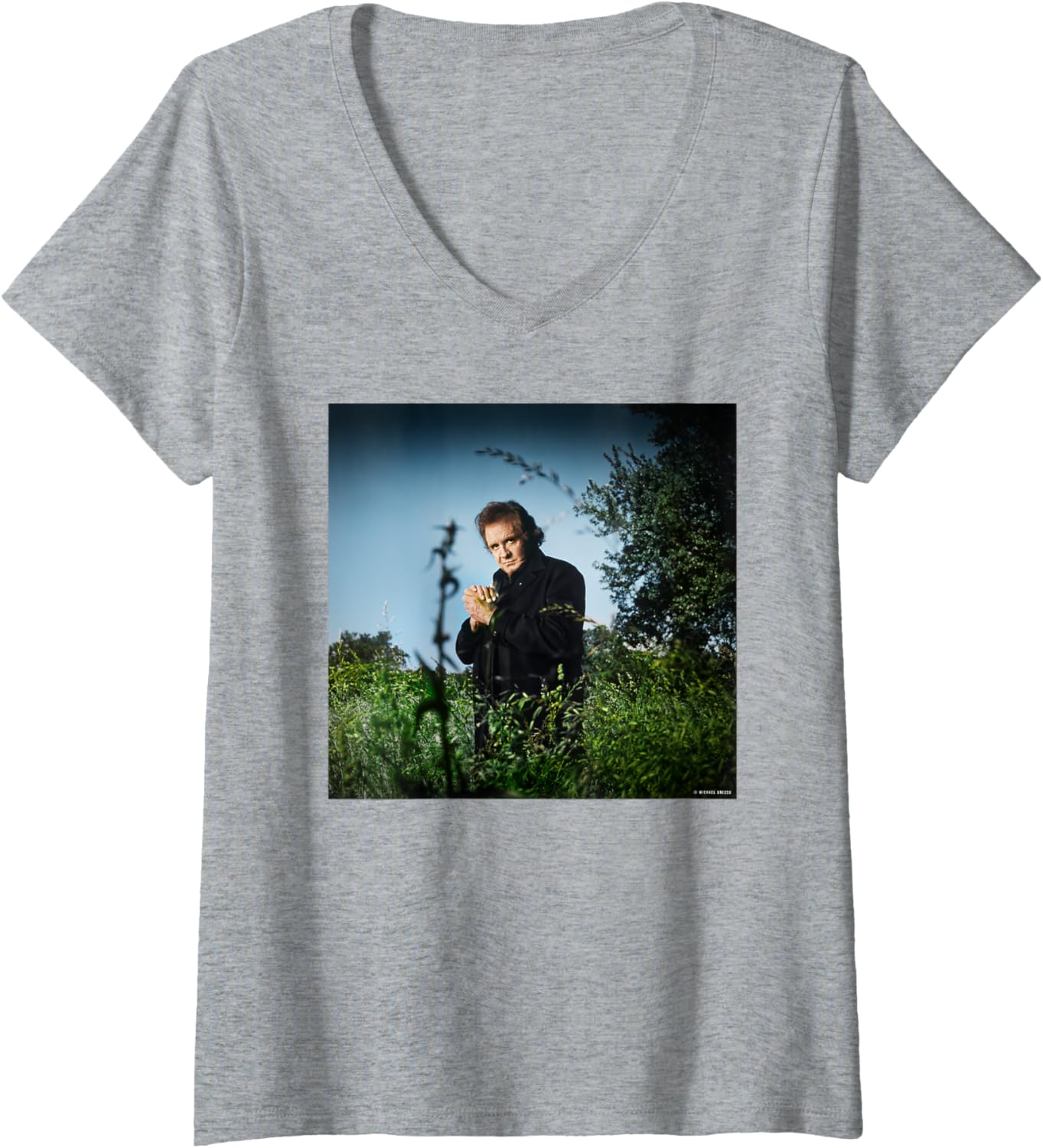 Womens Johnny Cash Tennessee Photo by Michael Grecco V-Neck