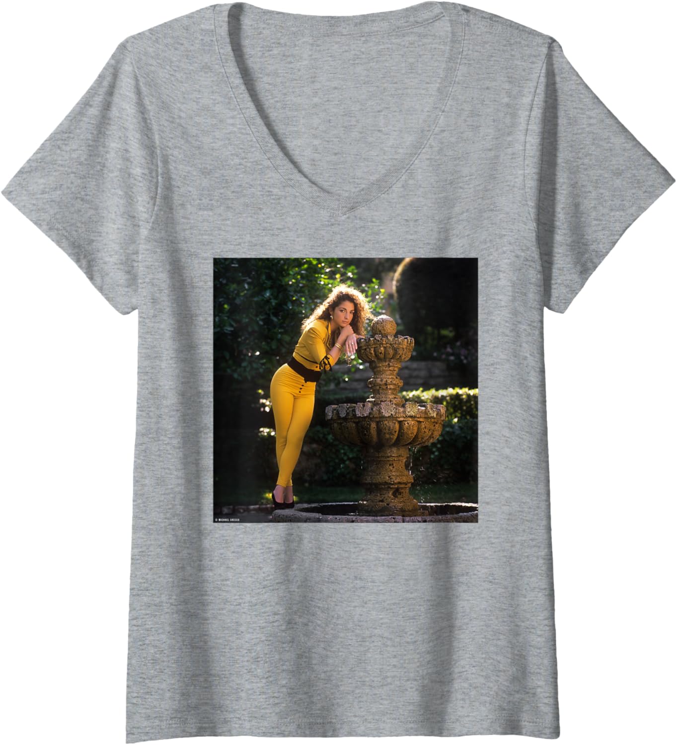 Womens Gloria Estefan Conga Pop Singer by Michael Grecco V-Neck