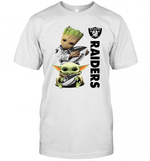 Baby Groot Ansda Hug Oakland Raiders T Shirt
