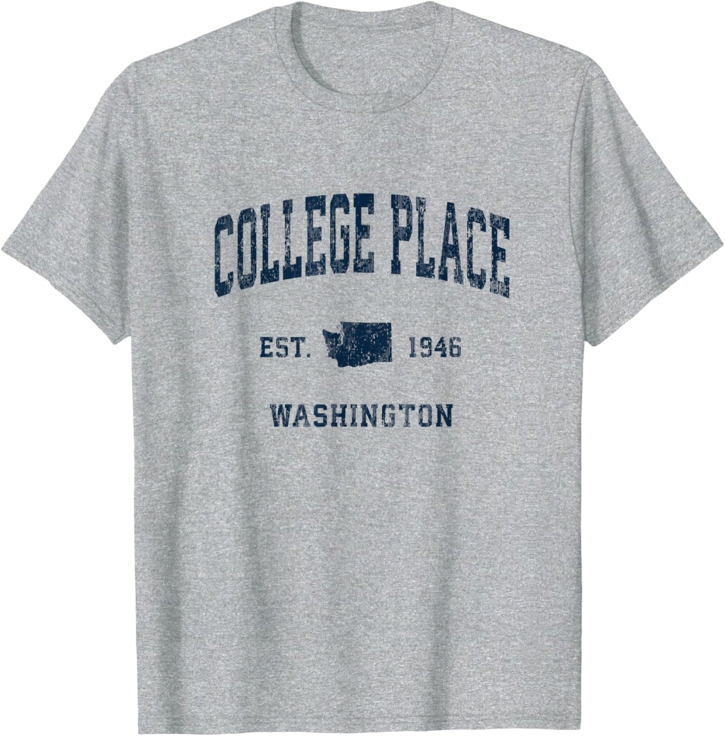 College Place Washington WA Vintage Athletic Navy Sports Des