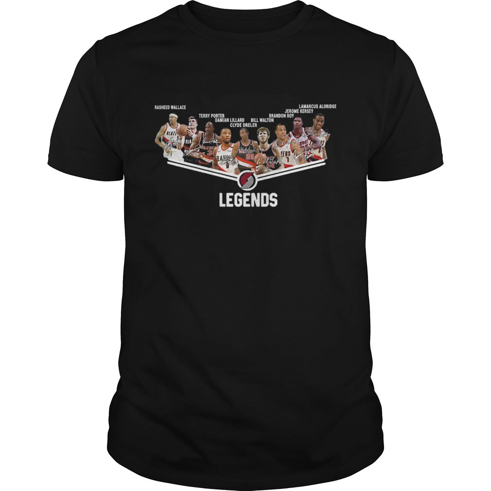 Portland Trail Blazers Legends Players Signatures shirt