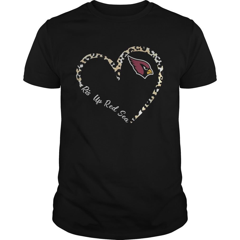 Rise Up Red Sea Arizona Cardinals Leopard Heart shirt