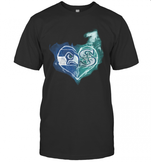 Seattle Seahawks And Seattle Mariners Heart T Shirt