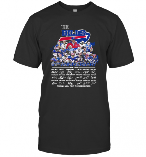 The Buffalo Bills 61Th Anniversary Thank You For The Memories Signature T Shirt