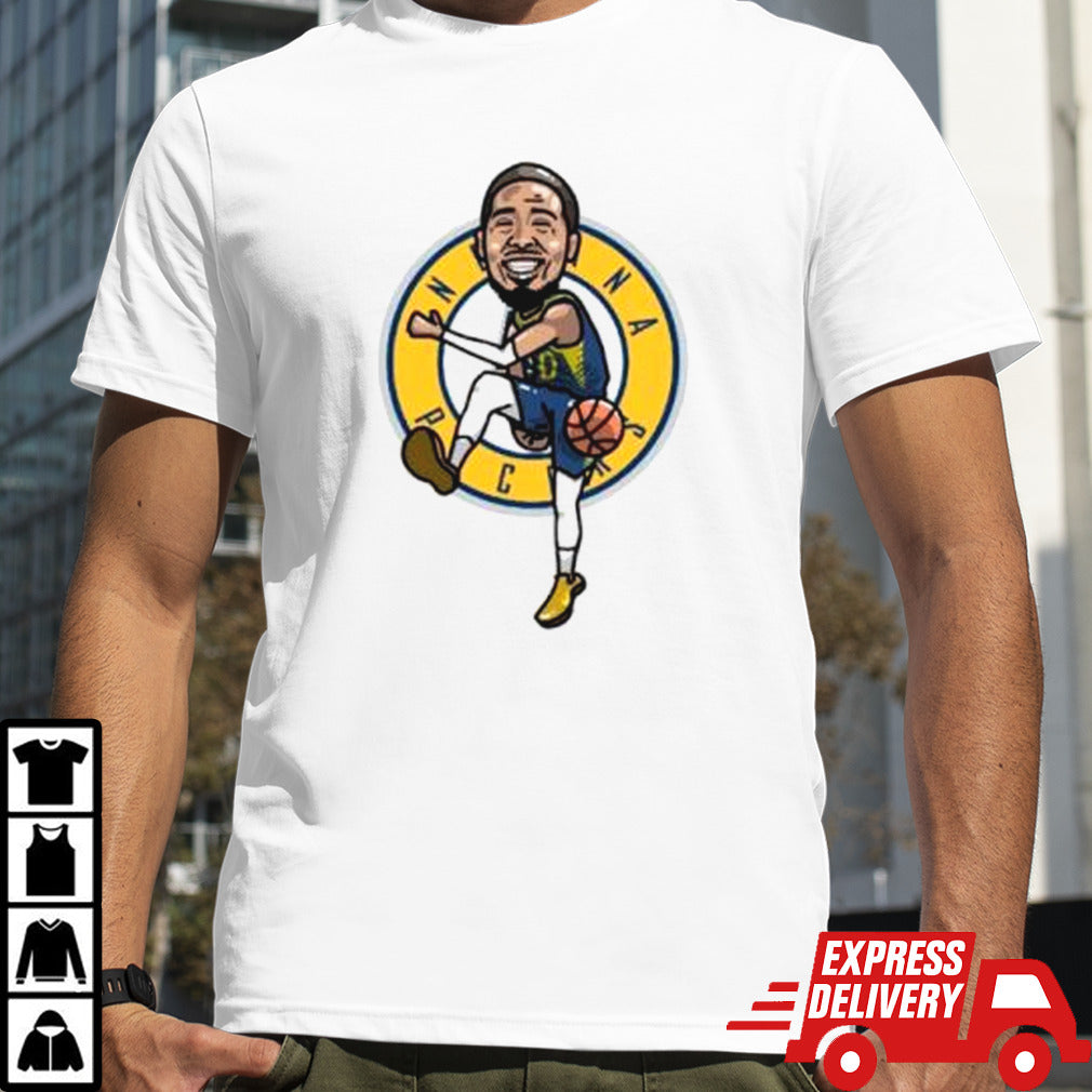 Tyrese Haliburton Indiana Pacers player cartoon shirt