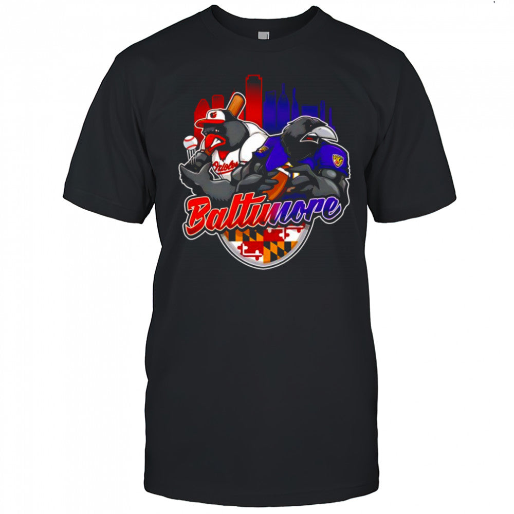 Baltimore baseball and football mascot shirt