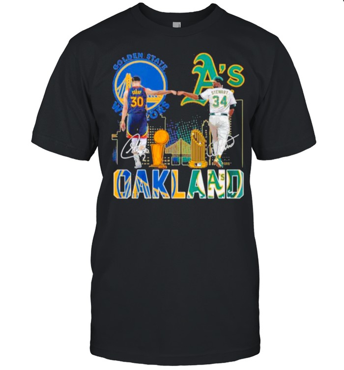 Curry Golden State Warriors and Stewart Oakland Athletics Oakland signatures shirt