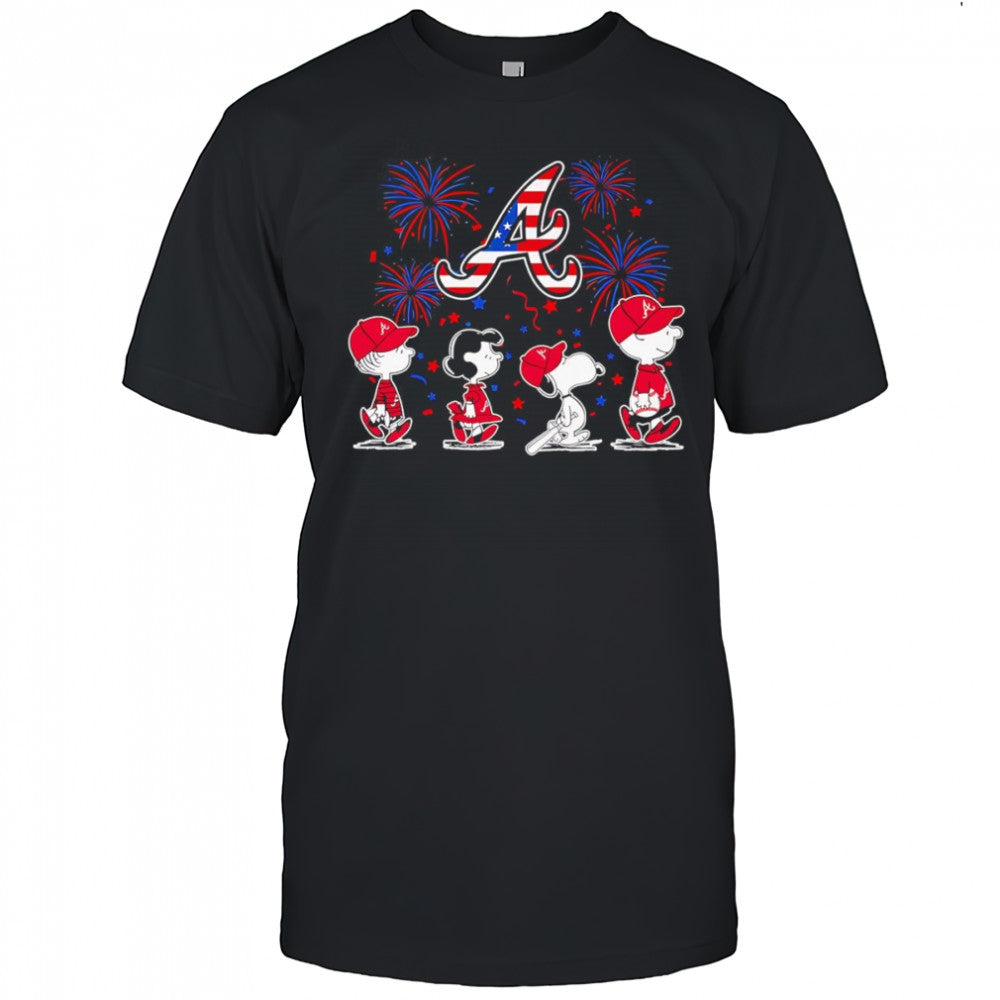 Fireworks Peanuts 4th of July Atlanta Braves shirt