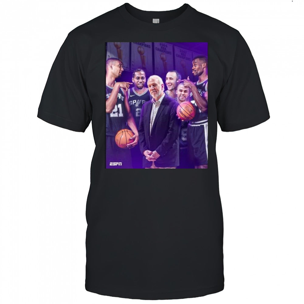 Five NBA titles – The winningest coach in NBA history Coach Gregg Popovich t shirt