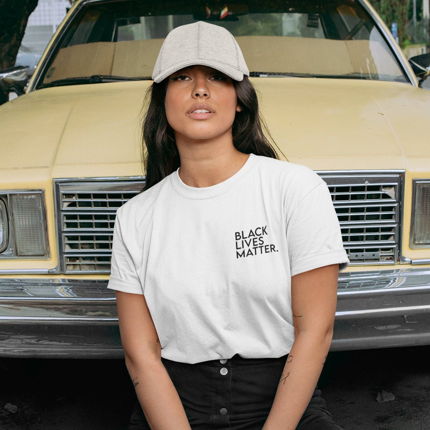 BLACK LIVES MATTER Unisex Minimalist T-shirt | Pocket Design | Black Owned Business | Blm Equality Social Justice Modern Simple Tshirt