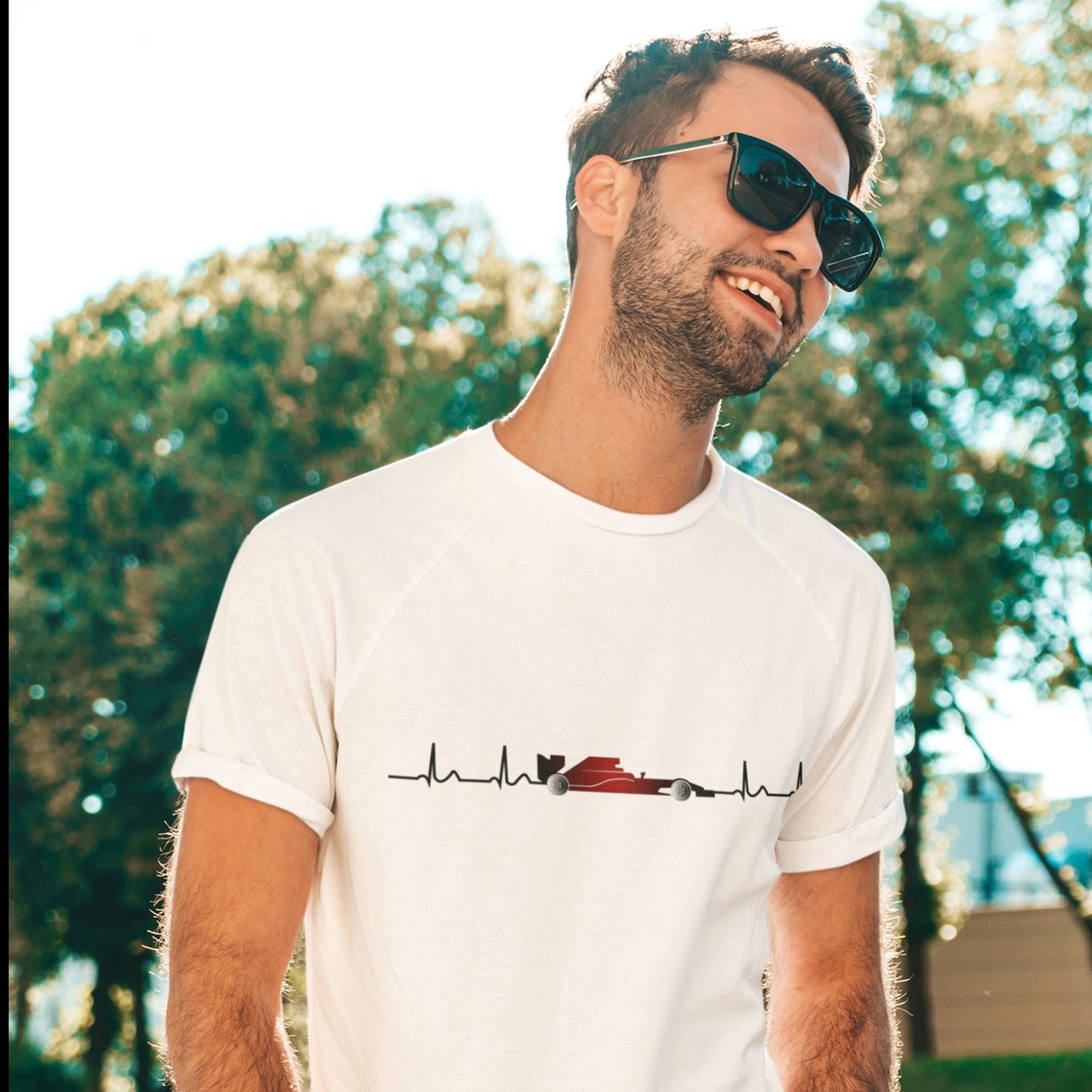 Formula 1 Heartbeat T-Shirt, Motorsport Racing Fan Apparel