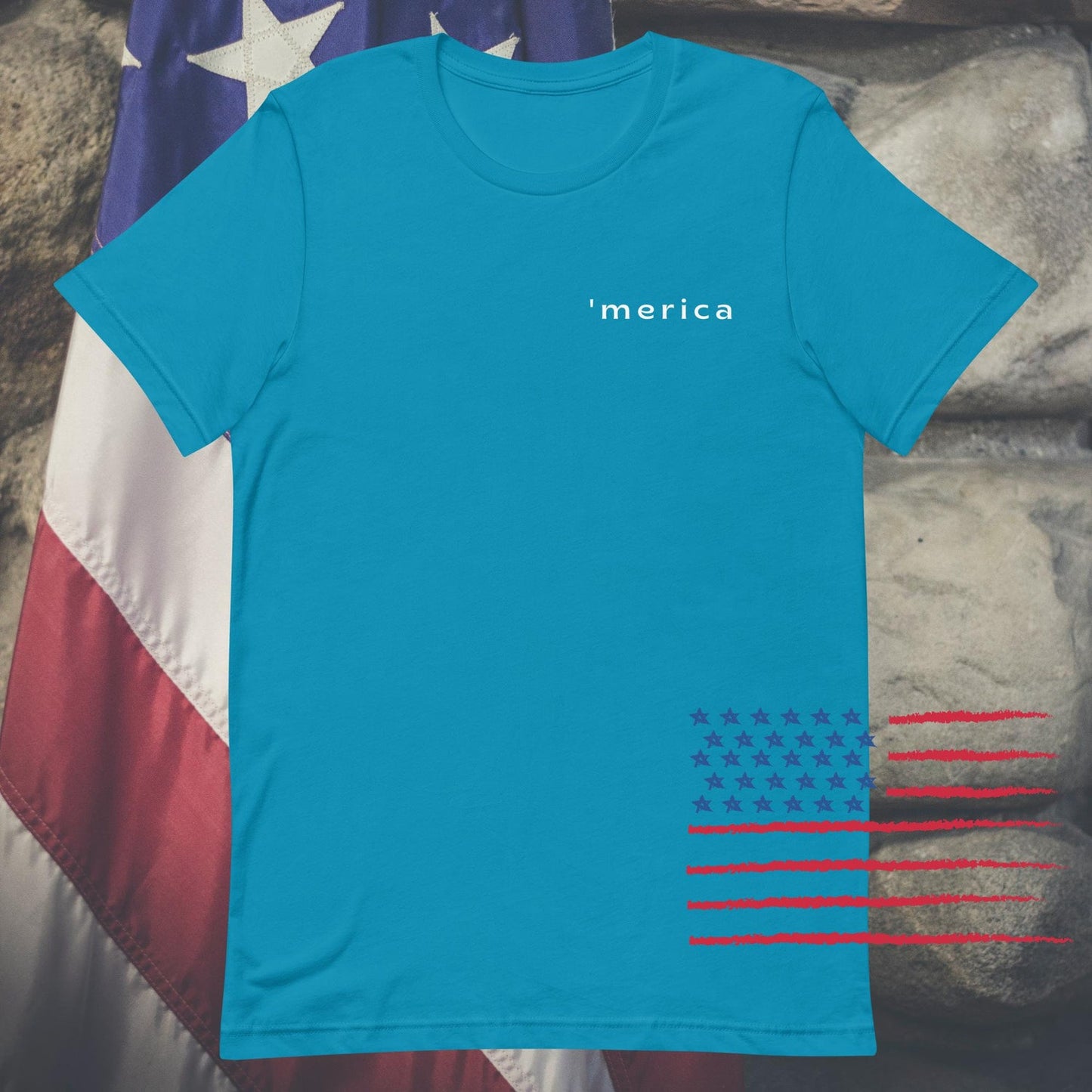 So Simple Tee: 'merica; Casual, Simple, Minimal Tee, Basic Tee, Everyday, Unisex Go-To Tee, Graphic T-shirt