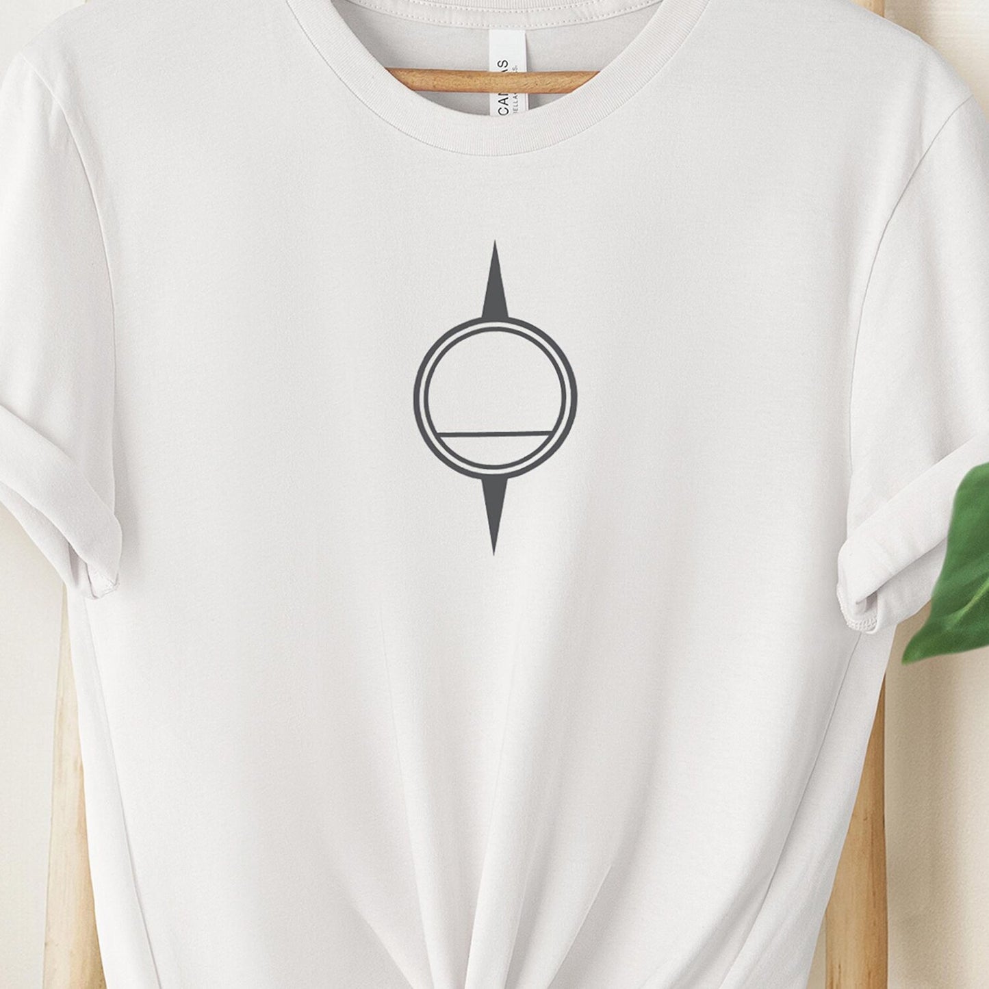 Compass Design Tee, Minimalistic Line Art, Minimalist T-Shirt, Unisex Graphic Tee, Soft Cotton Casual Wear