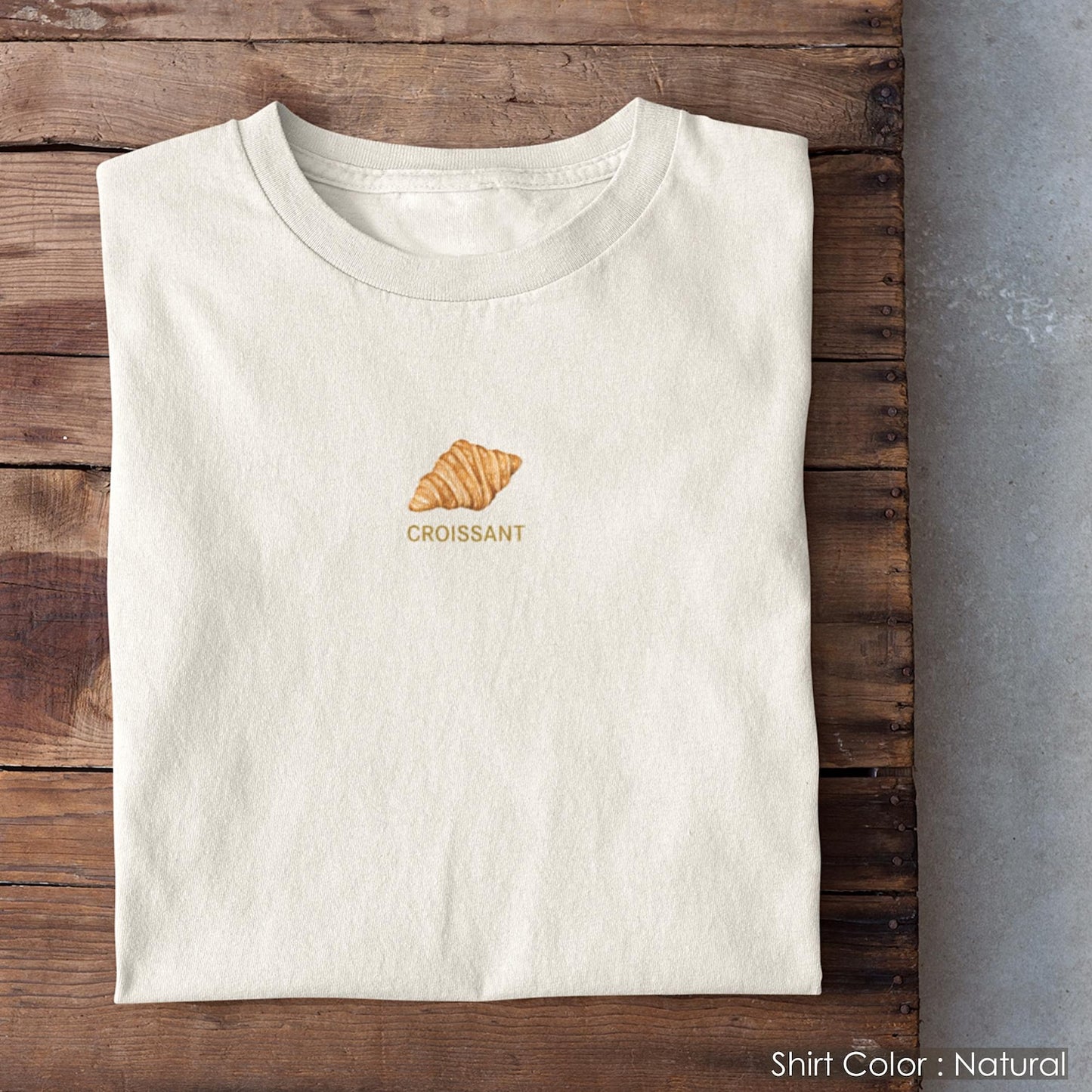 Croissant Tee, Minimalist Foodie Shirt, Unisex Cotton Top