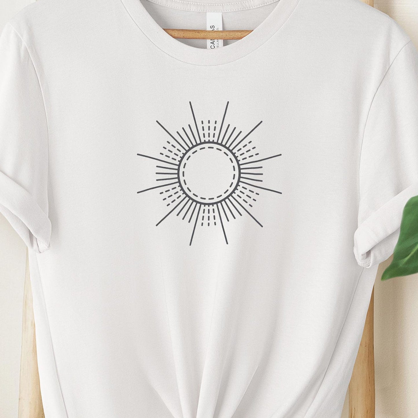 Shine Brightly Tee, Minimalistic Line Art, Minimalist T-Shirt, Unisex Graphic Tee, Soft Cotton Casual Wear
