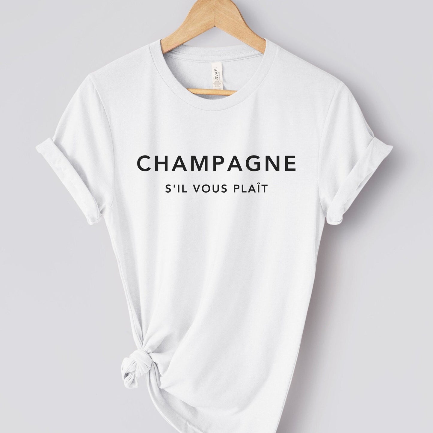 Champagne Graphic Tee – French Quote T-Shirt, Minimalist Aesthetic, Parisian Style Gift, Wine Lover Shirt, Chic French Fashion