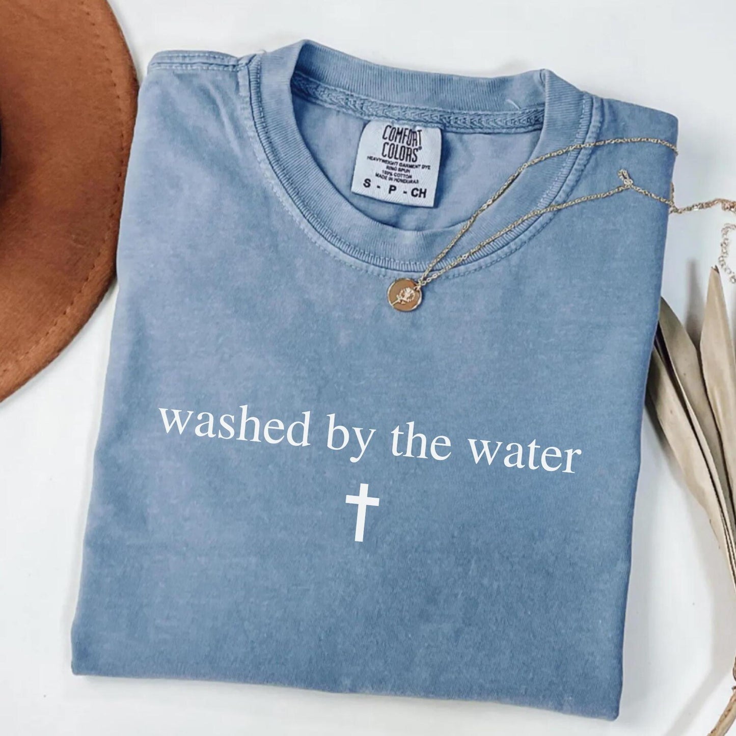 Washed By The Water Shirt, Adult Baptism Gift, Christian Baptism T-Shirt, New Believer Gift, Unisex Faith Based Apparel