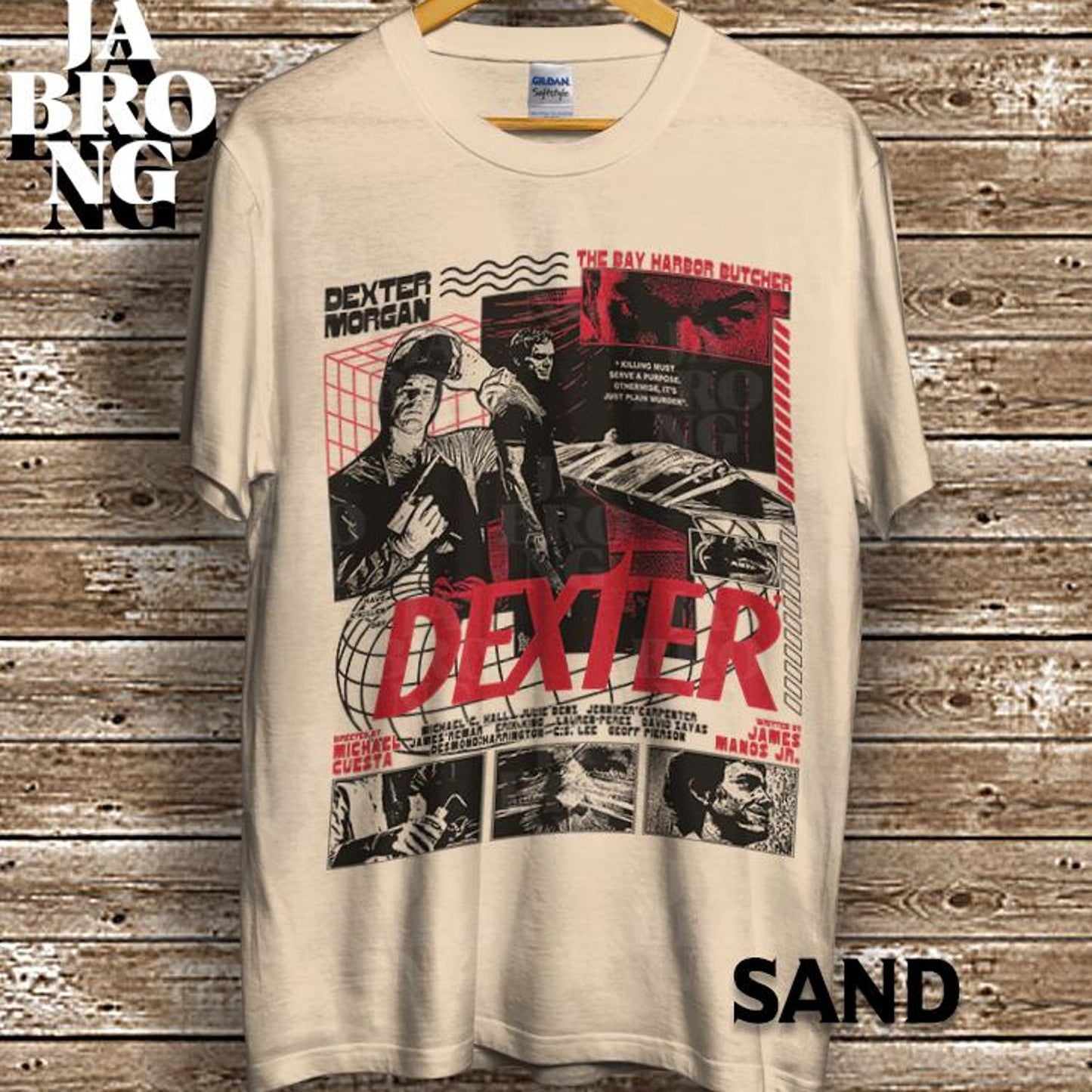 Retro Dexter Morgan Handmade Graphic T-Shirt | Vintage Crime Thriller Shirt, BJ003