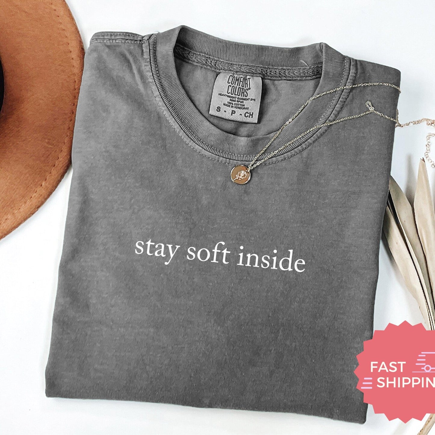 Comfort Colors® Stay Soft Inside T-Shirts, Inspirational Graphic Tees, Minimalist Shirts, Positive Message Apparel, Trendy T Shirts