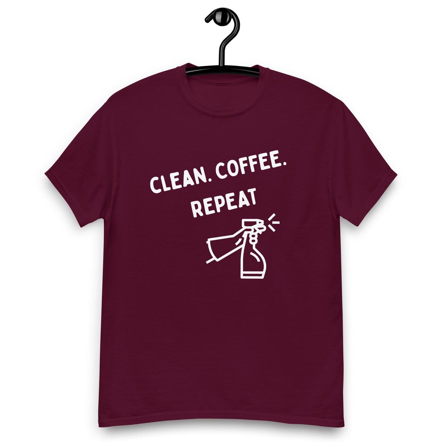 Clean. Coffee. Repeat. Minimalist T-Shirt for Coffee Cleaning Lovers