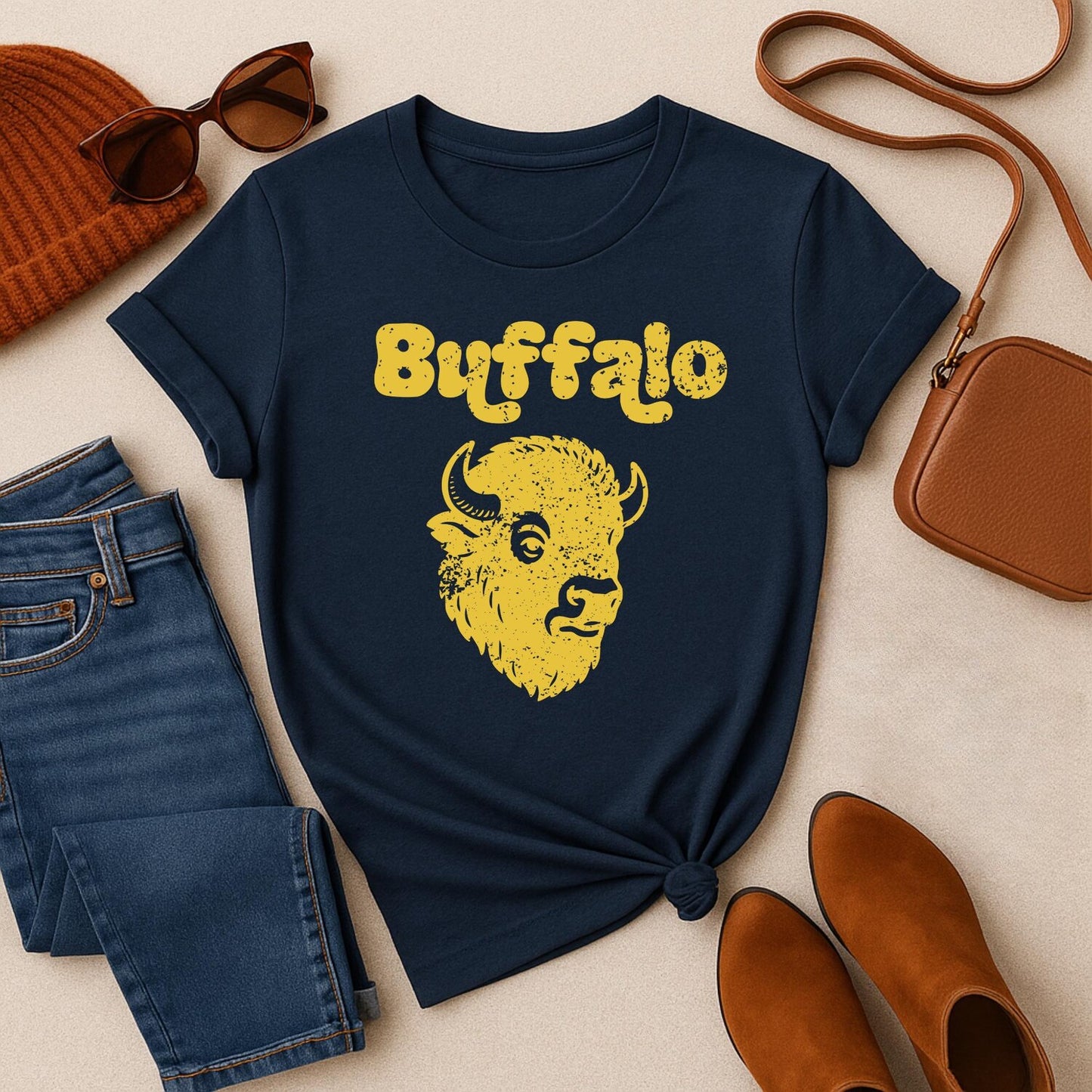Buffalo NY Vintage Style Tee: Unisex Short Sleeve Shirt