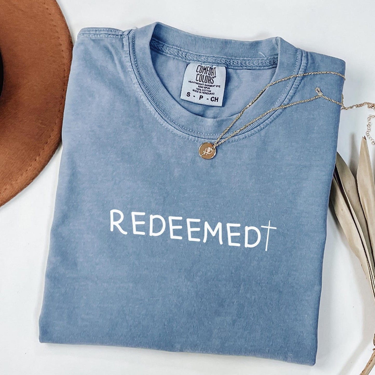 Christian Minimalist Shirt, Redeemed Trendy Christian T-Shirt Gift, Baptism Tee, Church Group Shirts, Christian Gift