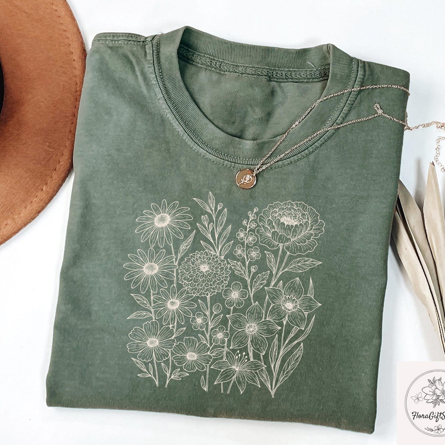 Comfort Aesthetic Pressed Flowers Shirt, Boho Floral Tshirt, Graphic Botanical Floral Tee, Wildflowers Sweatshirt, Gardener Lover Gift