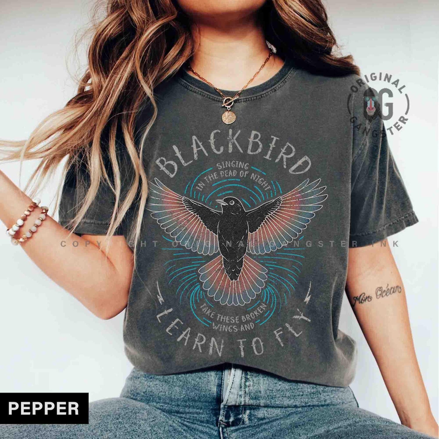 Blackbird Shirt. Old School Rock Band Shirt. Comfort Colors, Oversized Trendy Tee. Retro Music Shirt, Concert shirt, Song Lyrics beatle tee.