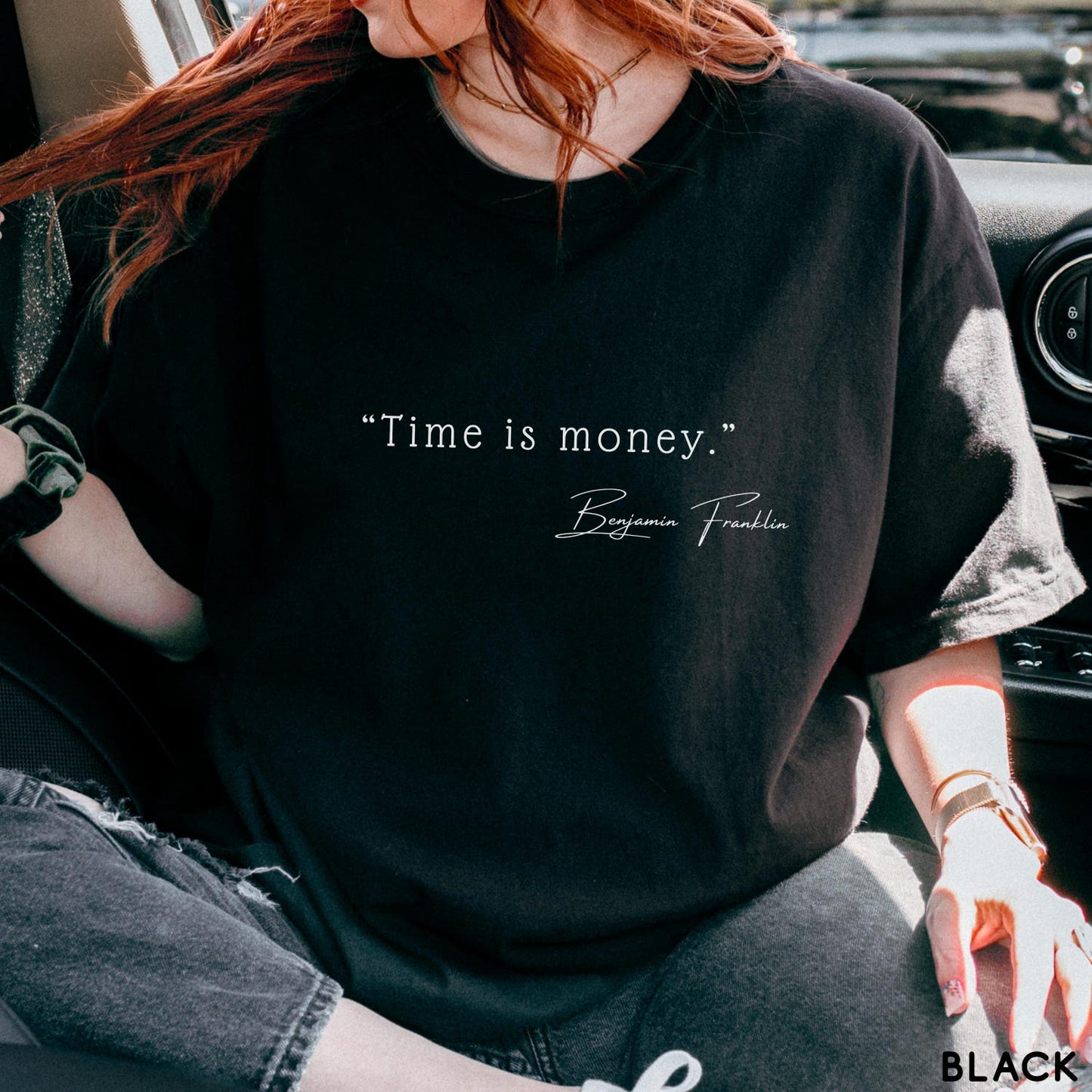 Comfort Colors® Time Is Money Shirt, Minimalist Quote Tee, Motivational Unisex T-Shirt, Entrepreneur Gift Top