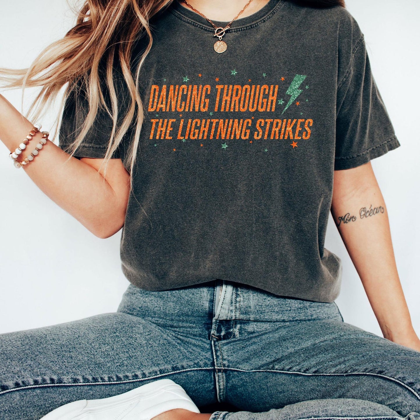 Comfort Colors® Dancing Through the Lightning Strikes Shirt, But Now The Sky Is Opalite Shirt, Showgirl Shirt, The Life of a Showgirl Shirt