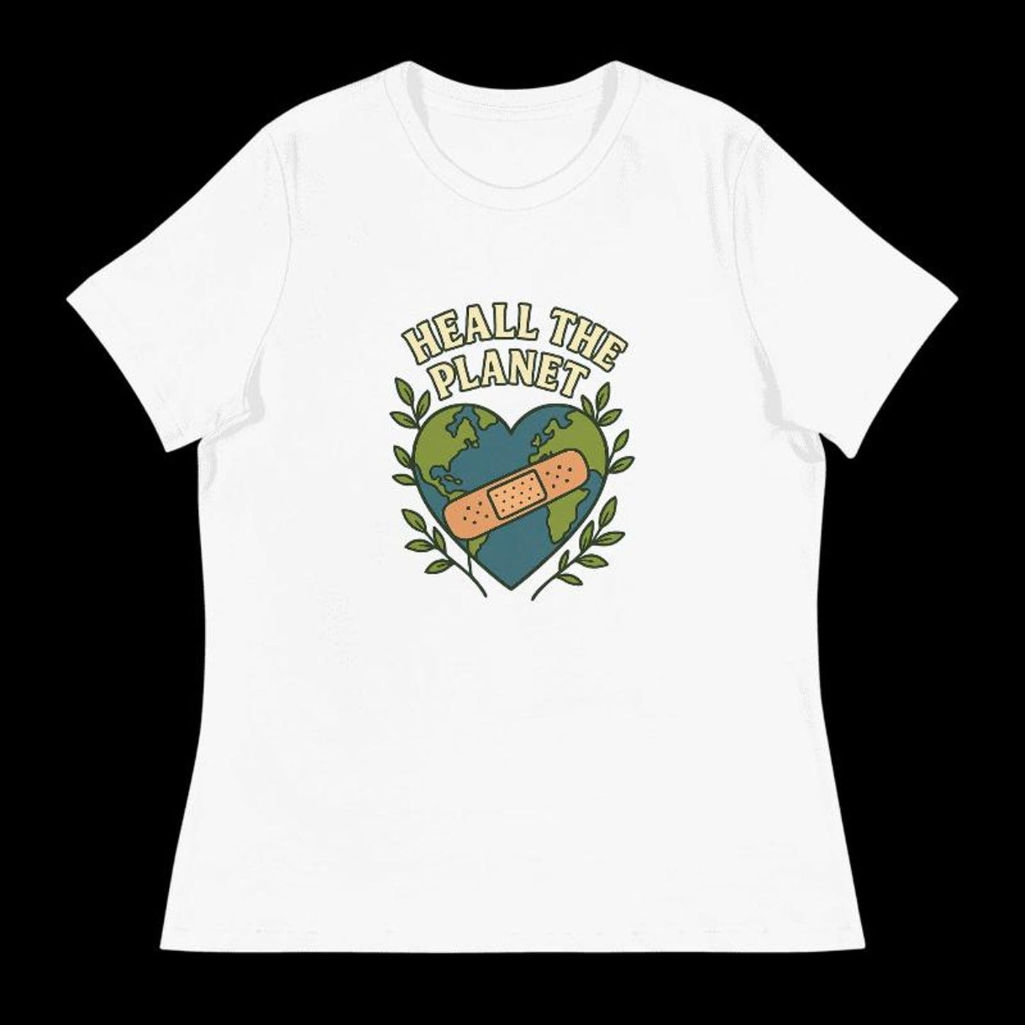 Earth Heart Graphic Tee, Eco-Friendly “Heal the Planet” Shirt, Sustainable Cotton T Shirt