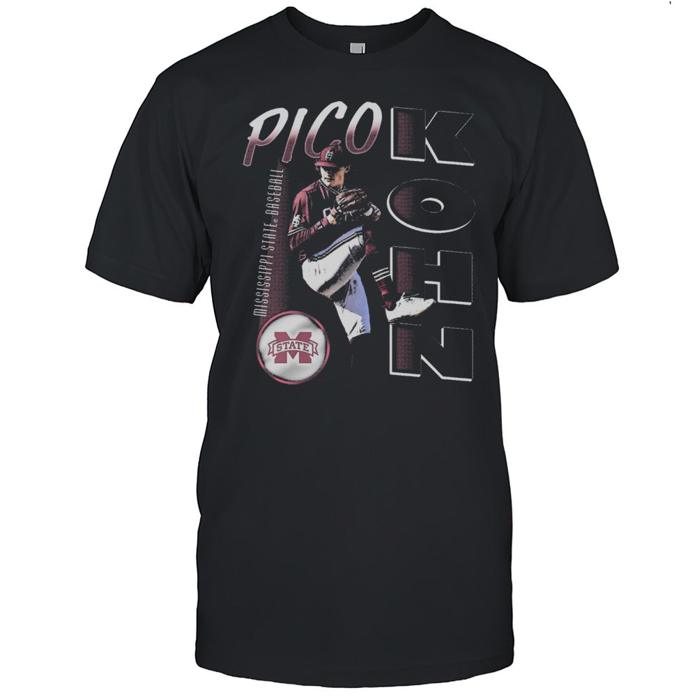 Pico Kohn Illustrated Mississippi State Bulldogs Baseball NCAA 2025 Graphic T shirt