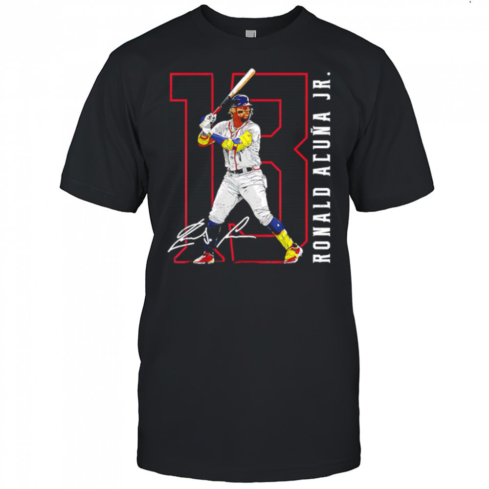 Ronald Acuna Jr. #13 Atlanta Baseball MLB Players signature retro shirt