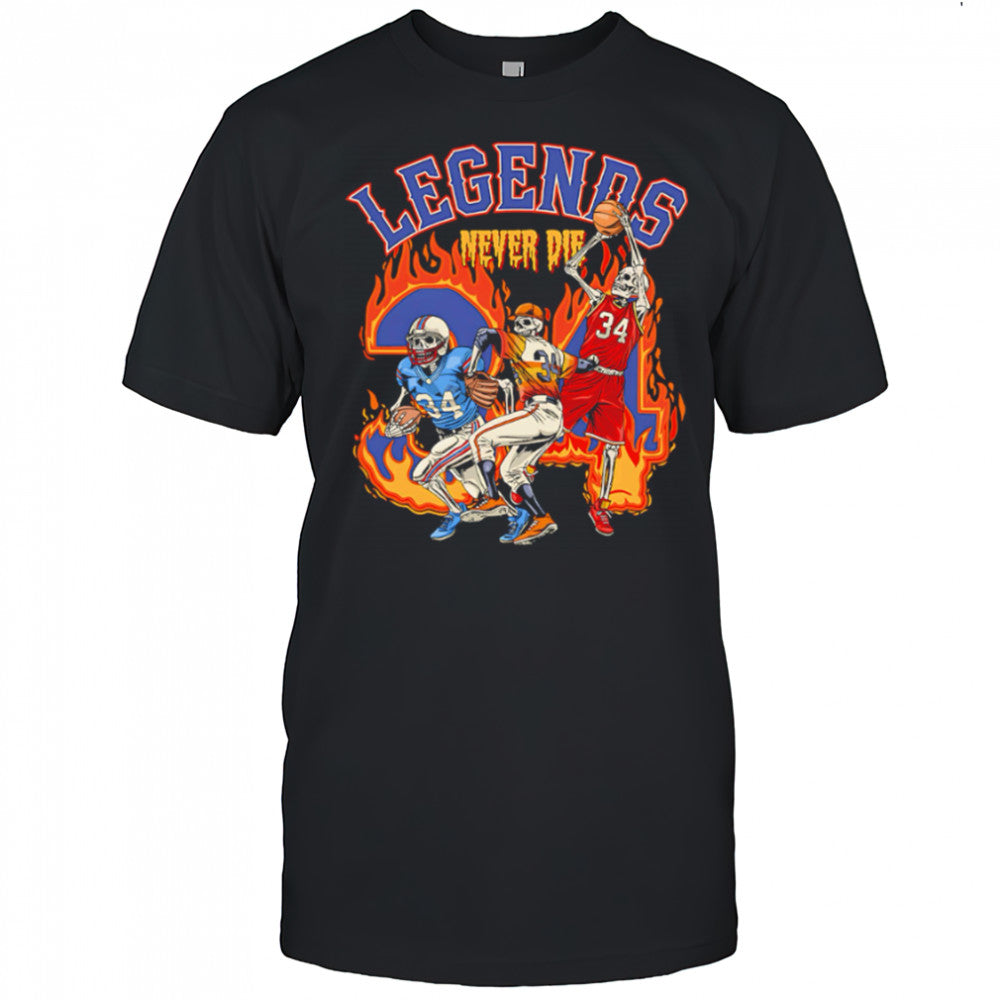 Skeleton 34 Legends Never Die basketball shirt