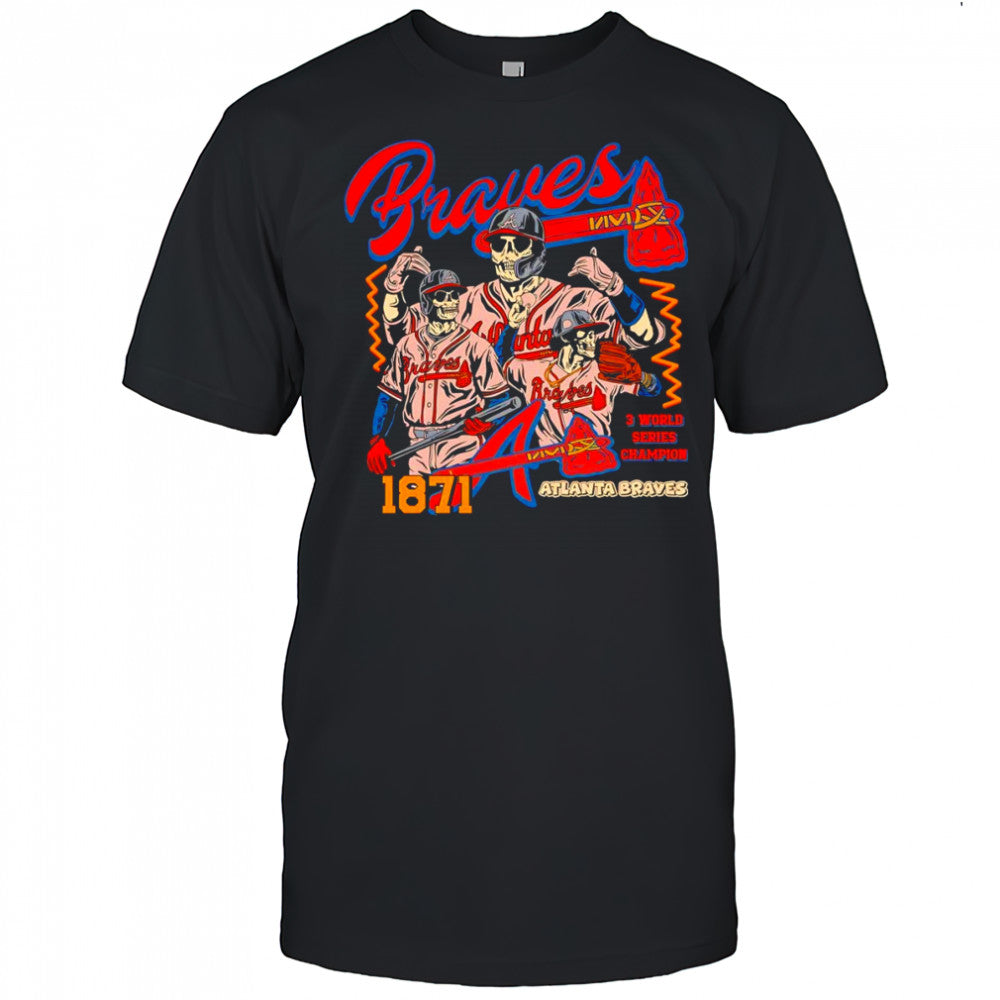 Skeleton Braves 3 World Series Champion Atlanta Braves shirt