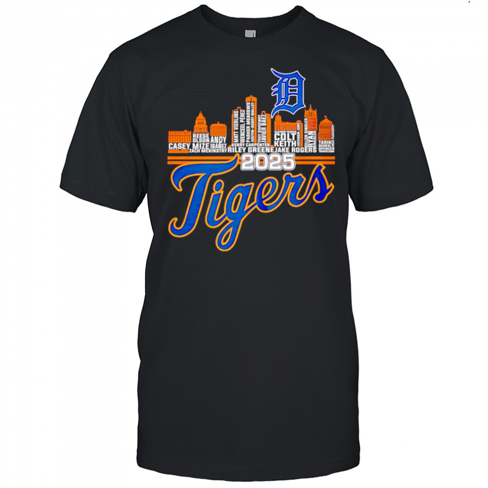 Skyline Detroit Tigers 2025 name players shirt