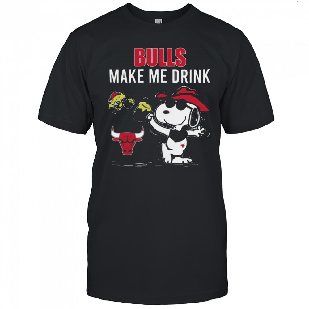 Snoopy And Woodstock Chicago Bulls Make Me Drink T Shirt